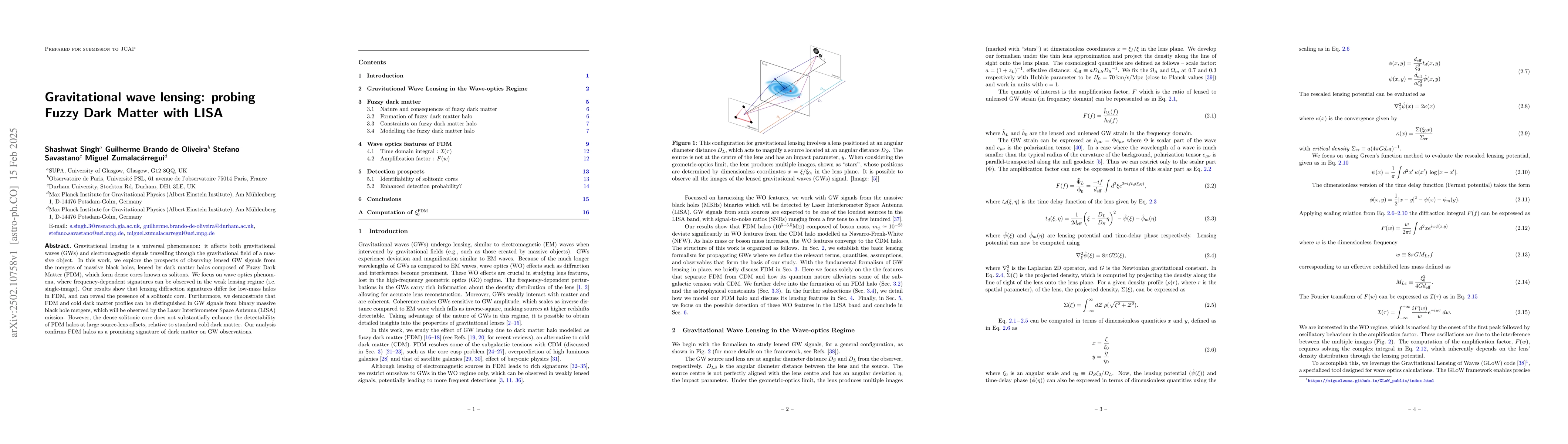 Thumbnail for Gravitational wave lensing: probing Fuzzy Dark Matter with LISA