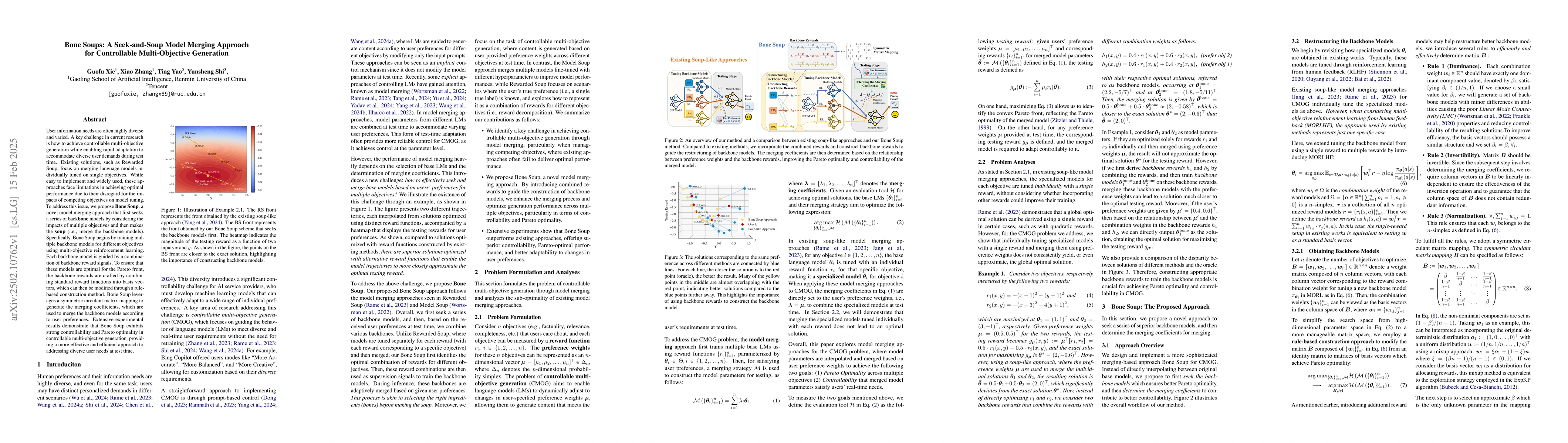 Thumbnail for Bone Soups: A Seek-and-Soup Model Merging Approach for Controllable
  Multi-Objective Generation