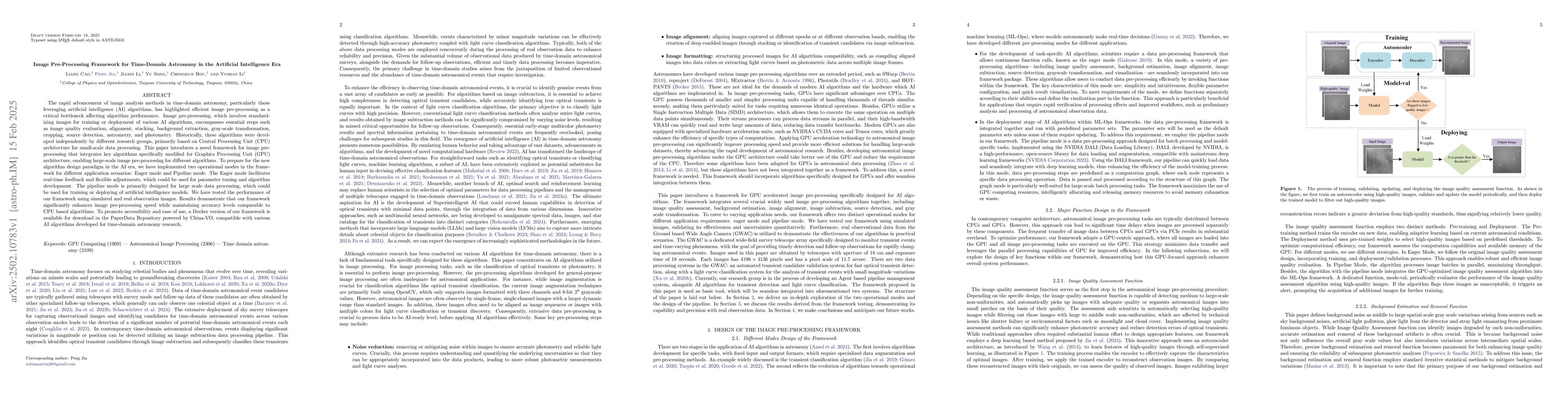 Thumbnail for Image Pre-Processing Framework for Time-Domain Astronomy in the
  Artificial Intelligence Era