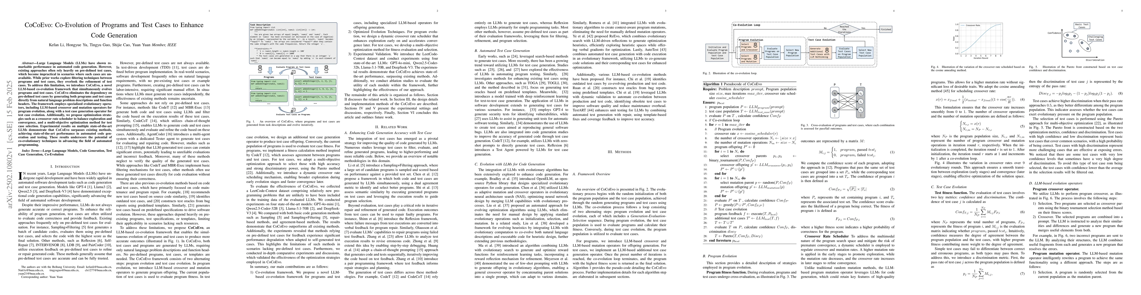 Thumbnail for CoCoEvo: Co-Evolution of Programs and Test Cases to Enhance Code
  Generation