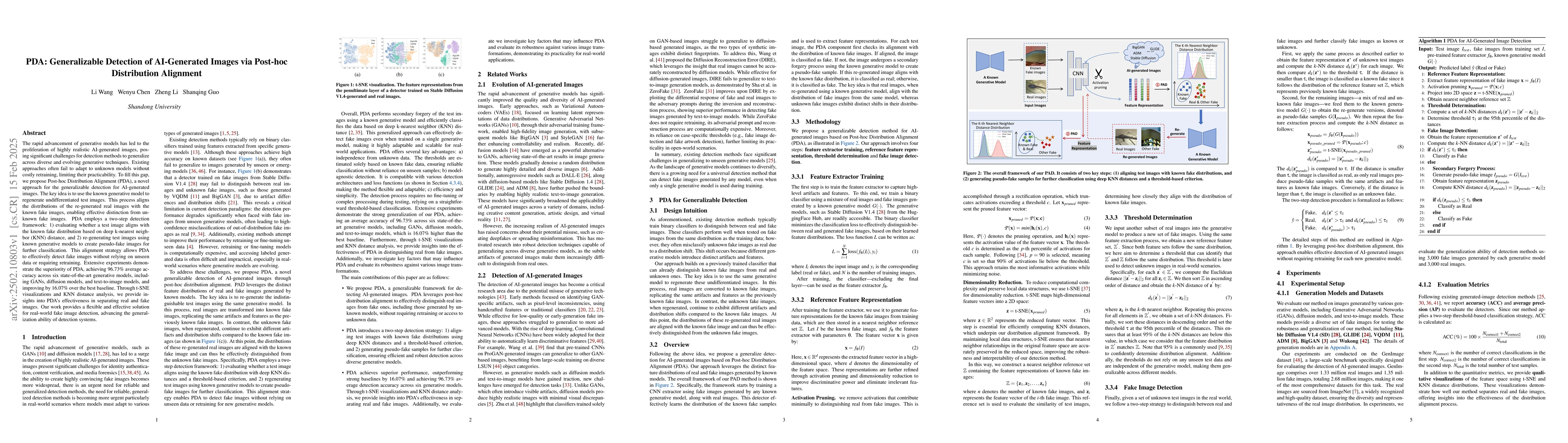Thumbnail for PDA: Generalizable Detection of AI-Generated Images via Post-hoc
  Distribution Alignment