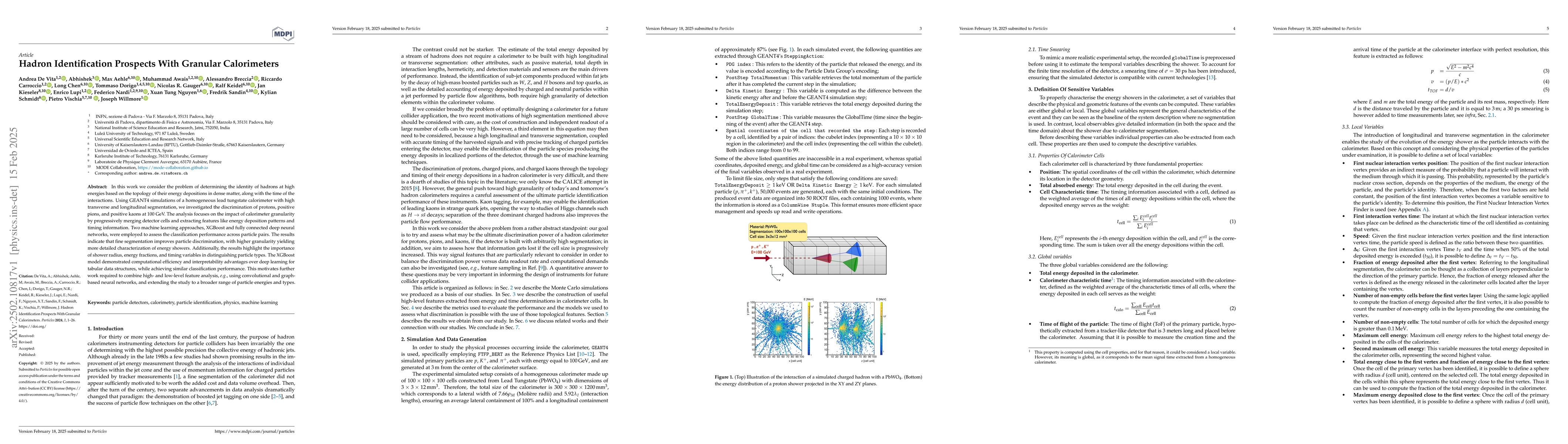 Thumbnail for Hadron Identification Prospects With Granular Calorimeters
