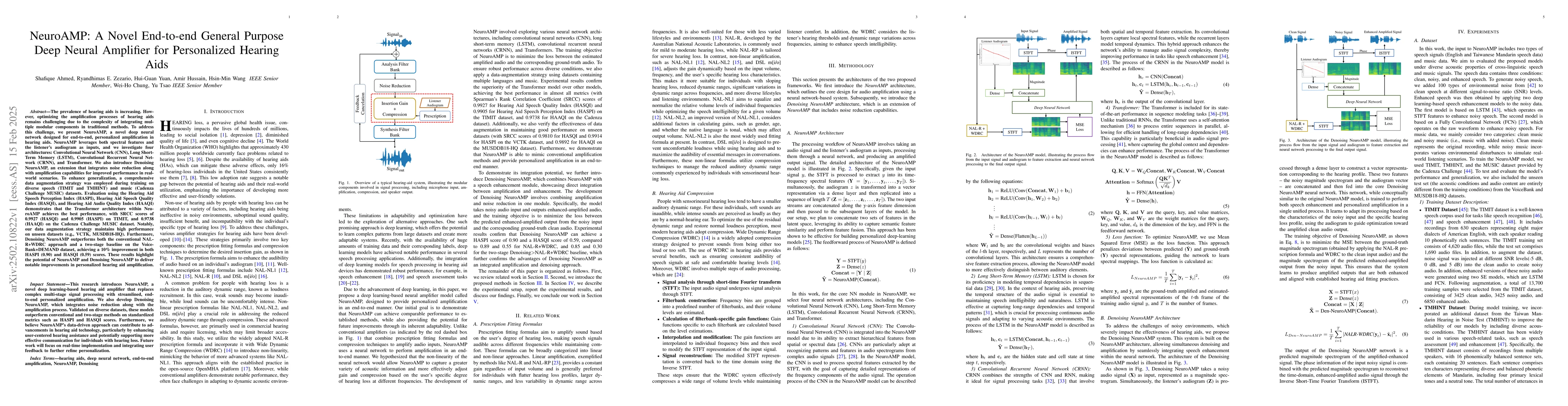 Thumbnail for NeuroAMP: A Novel End-to-end General Purpose Deep Neural Amplifier for
  Personalized Hearing Aids