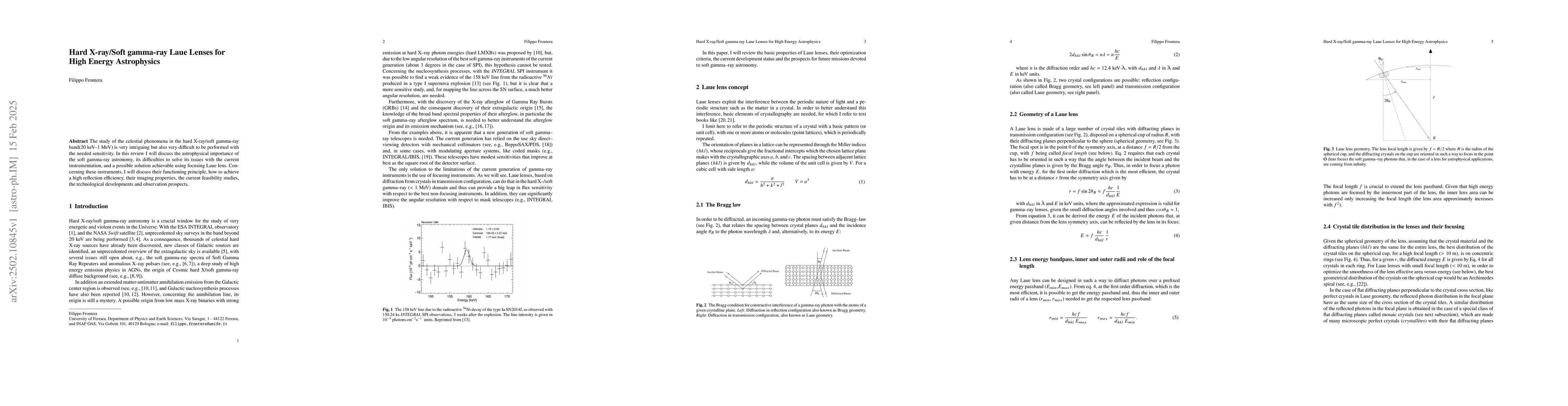 Thumbnail for Hard X-ray/Soft gamma-ray Laue Lenses for High Energy Astrophysics