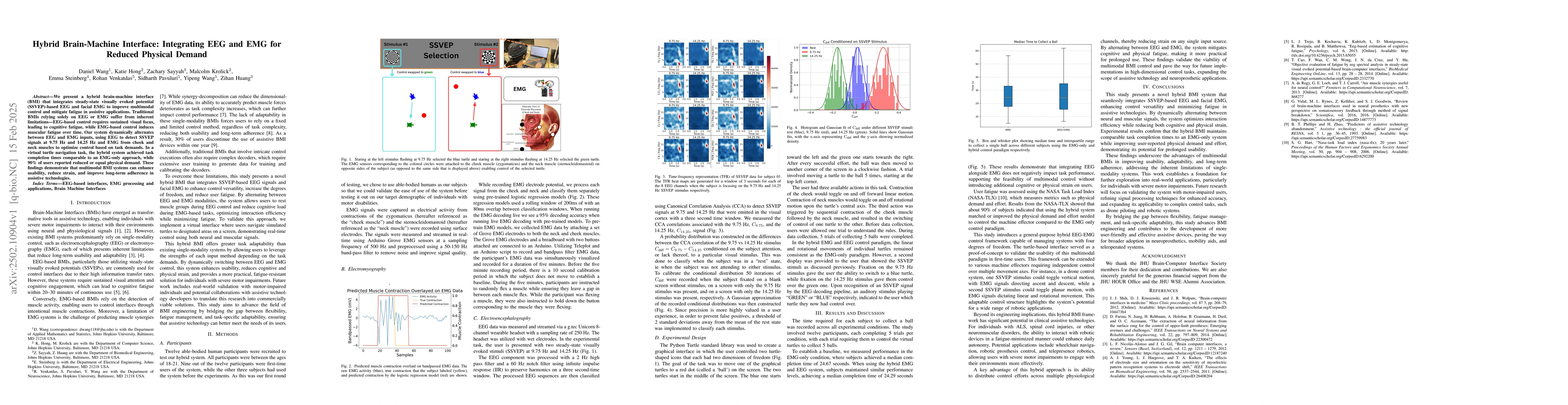 Thumbnail for Hybrid Brain-Machine Interface: Integrating EEG and EMG for Reduced
  Physical Demand