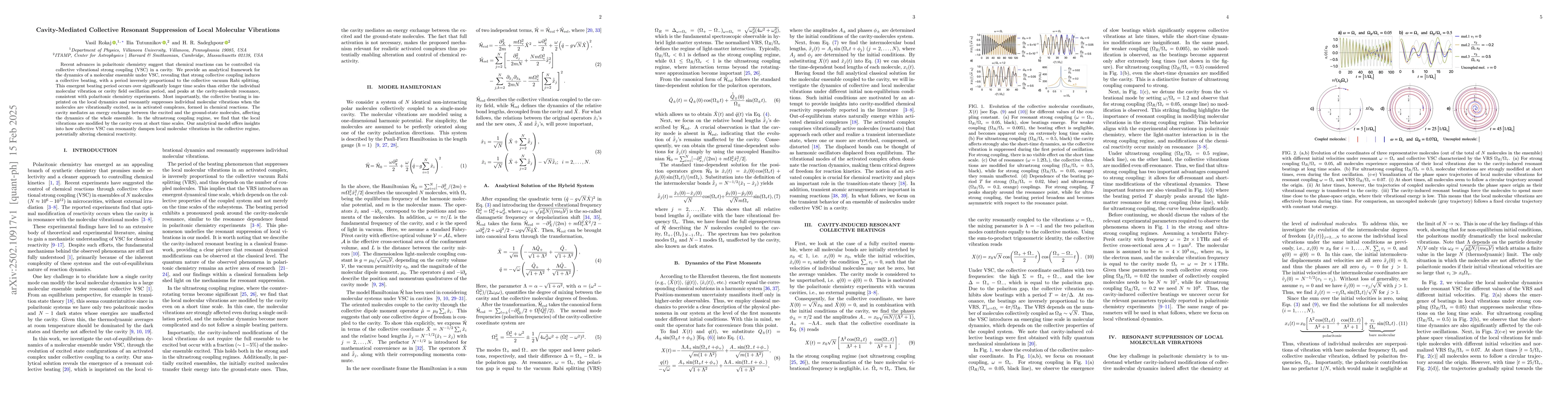 Thumbnail for Cavity-Mediated Collective Resonant Suppression of Local Molecular
  Vibrations