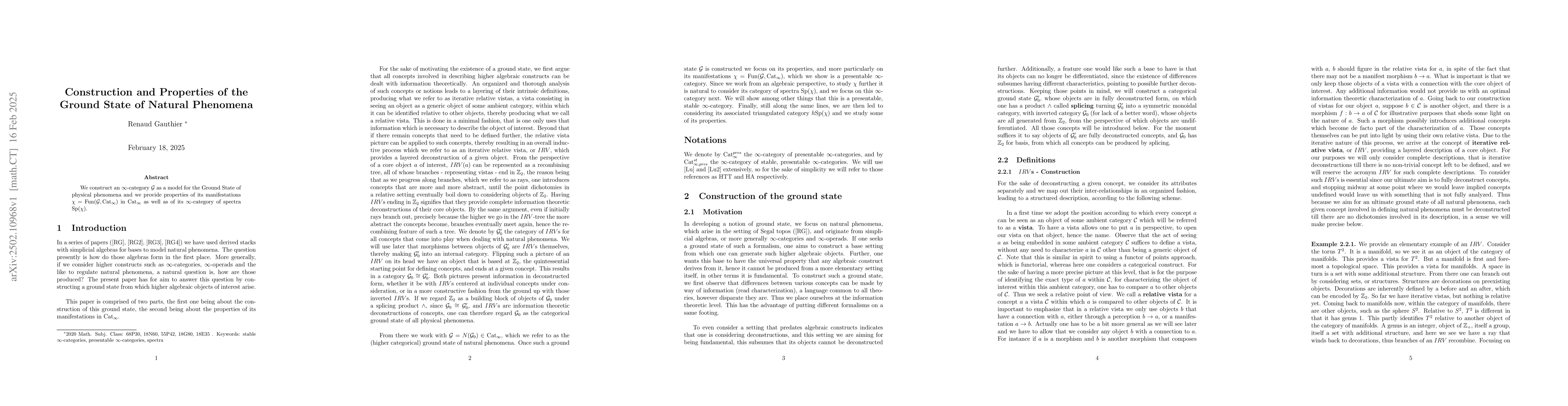 Thumbnail for Construction and Properties of the Ground State of Natural Phenomena