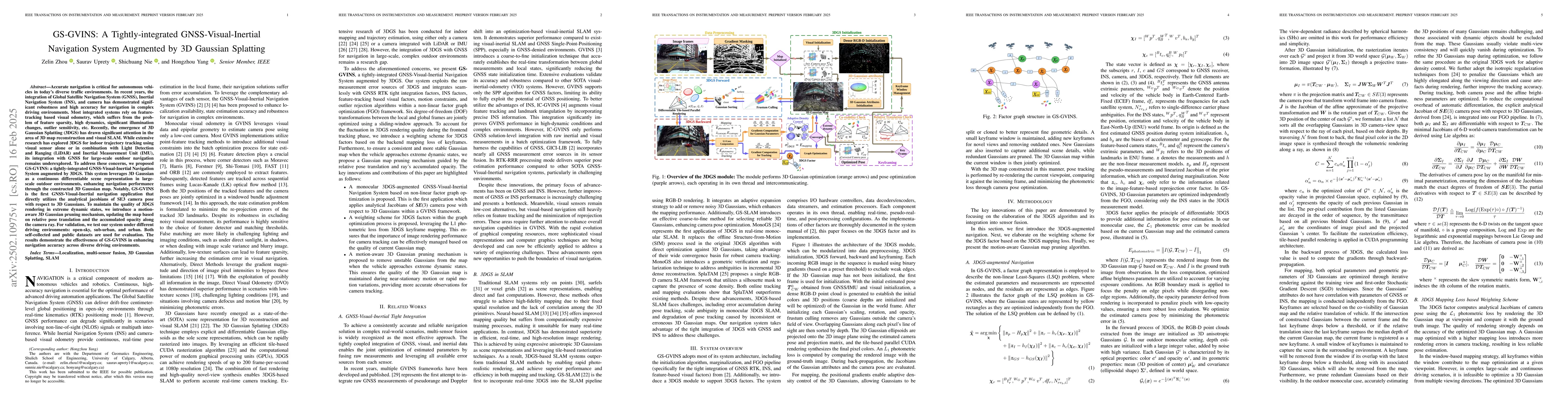 Thumbnail for GS-GVINS: A Tightly-integrated GNSS-Visual-Inertial Navigation System
  Augmented by 3D Gaussian Splatting