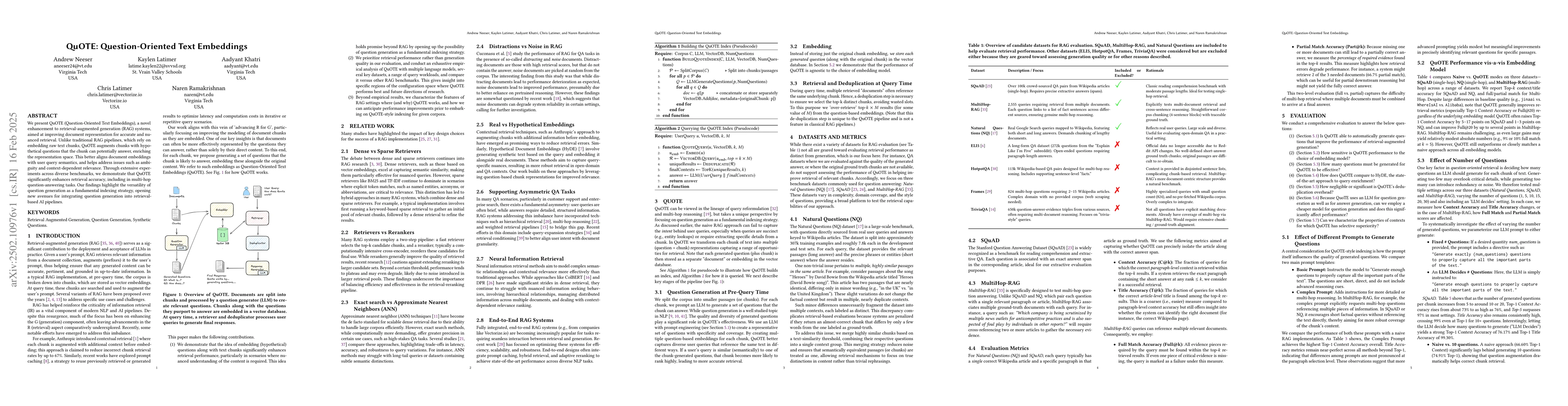 Thumbnail for QuOTE: Question-Oriented Text Embeddings