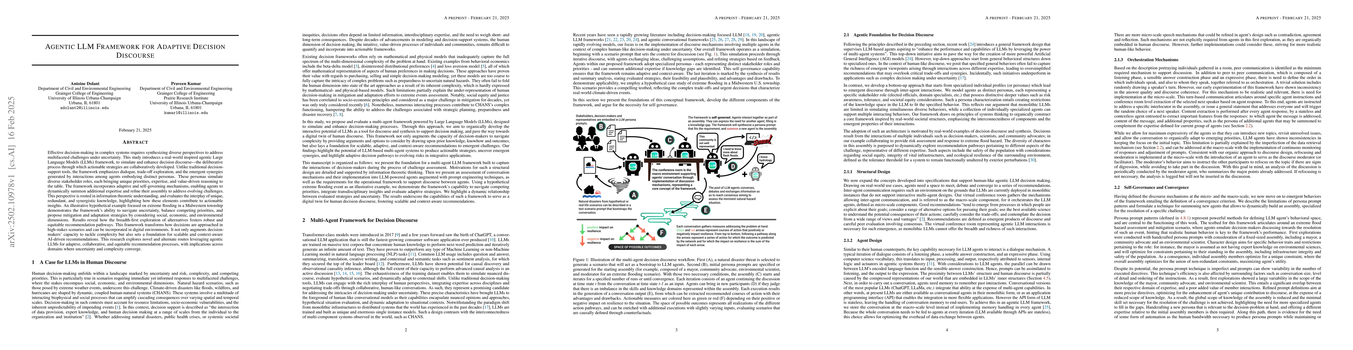 Thumbnail for Agentic LLM Framework for Adaptive Decision Discourse