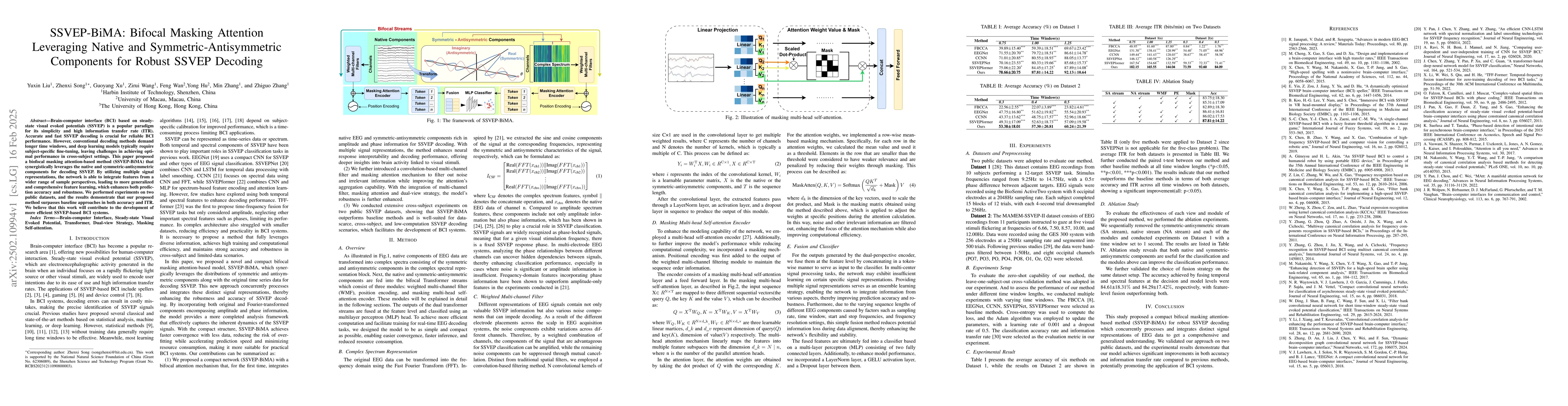 Thumbnail for SSVEP-BiMA: Bifocal Masking Attention Leveraging Native and
  Symmetric-Antisymmetric Components for Robust SSVEP Decoding