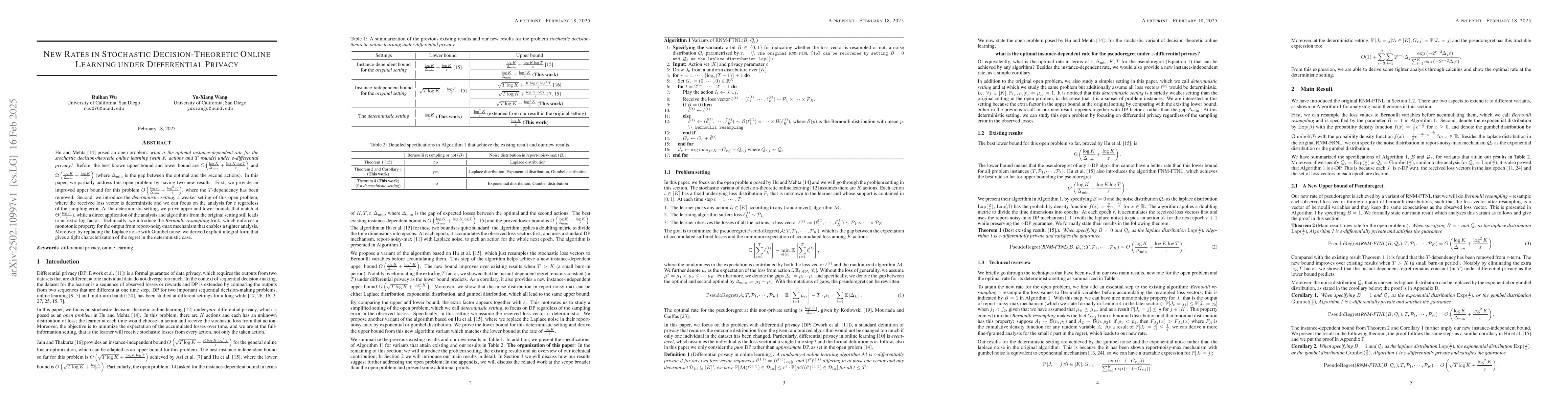 Thumbnail for New Rates in Stochastic Decision-Theoretic Online Learning under
  Differential Privacy