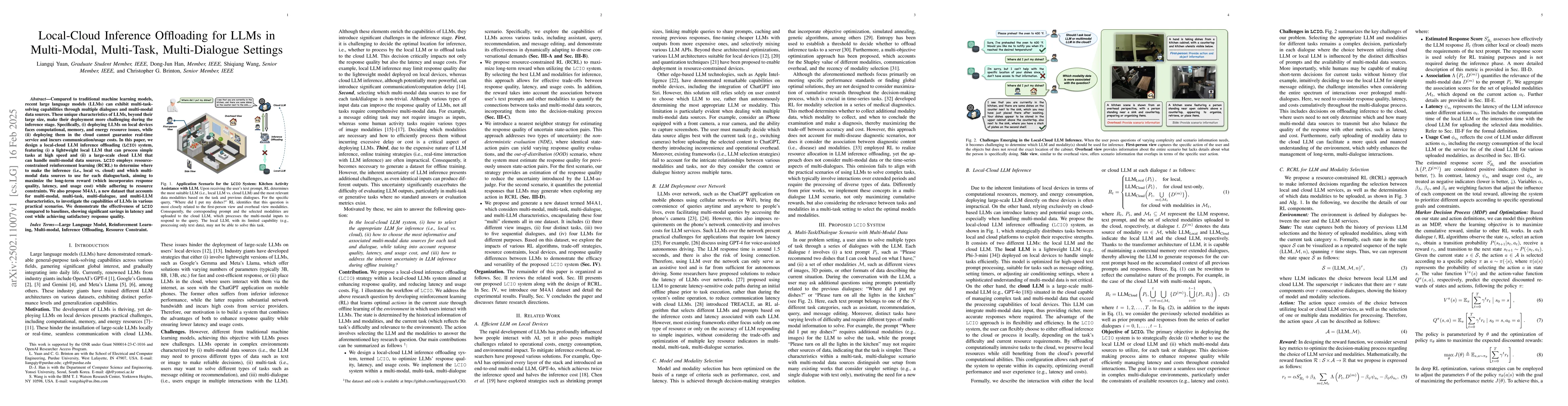 Thumbnail for Local-Cloud Inference Offloading for LLMs in Multi-Modal, Multi-Task,
  Multi-Dialogue Settings