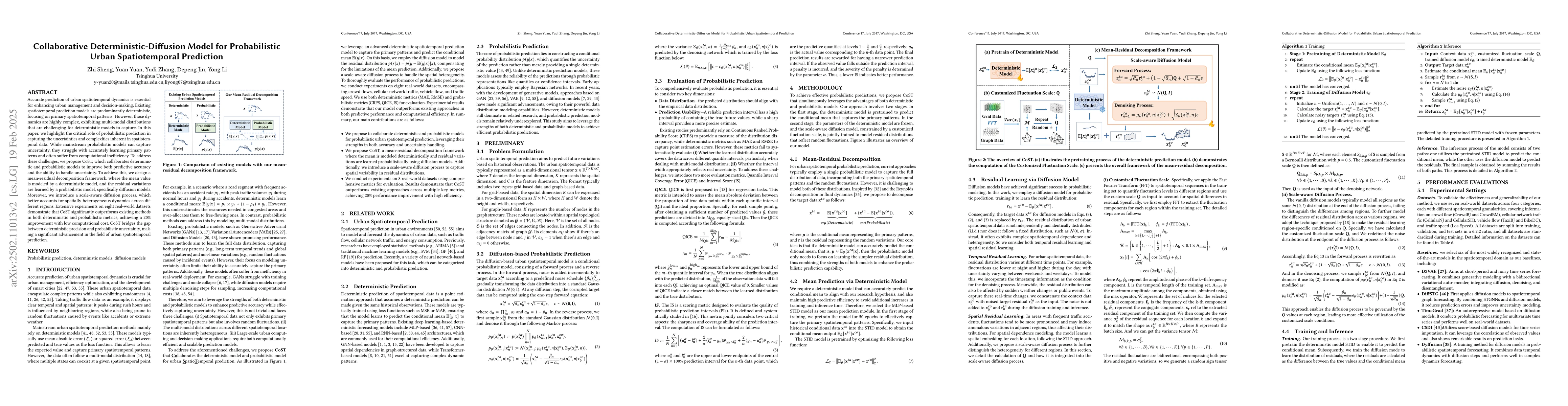 Thumbnail for Collaborative Deterministic-Diffusion Model for Probabilistic Urban
  Spatiotemporal Prediction