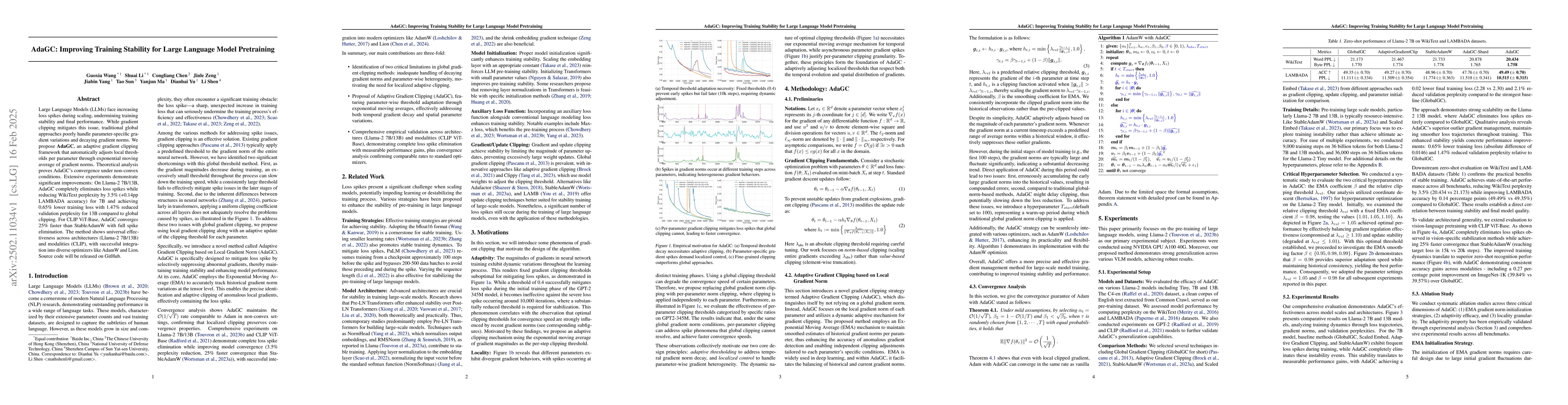 Thumbnail for AdaGC: Improving Training Stability for Large Language Model Pretraining