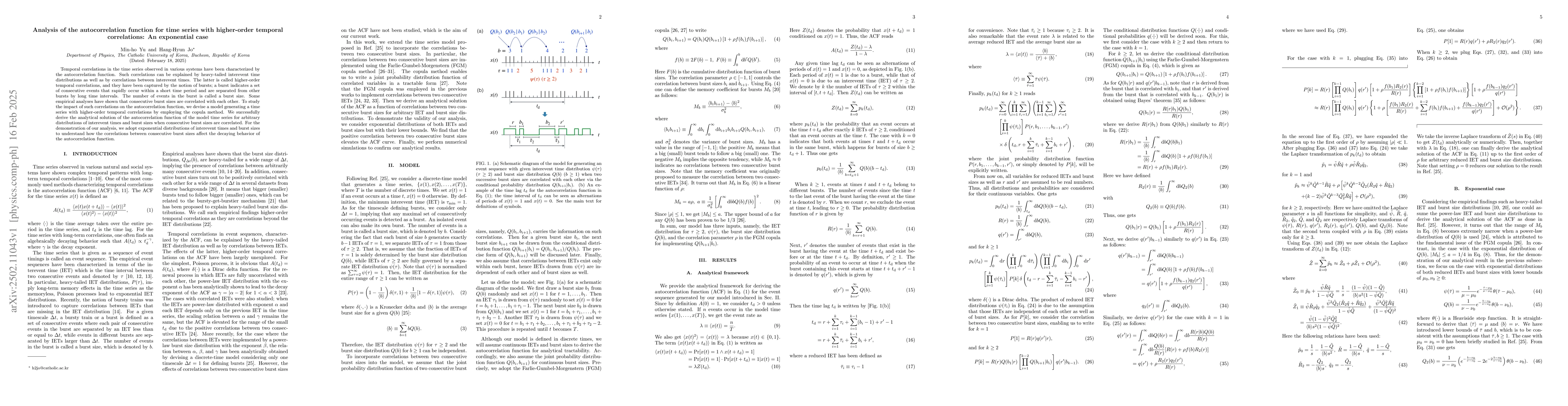 Thumbnail for Analysis of the autocorrelation function for time series with
  higher-order temporal correlations: An exponential case