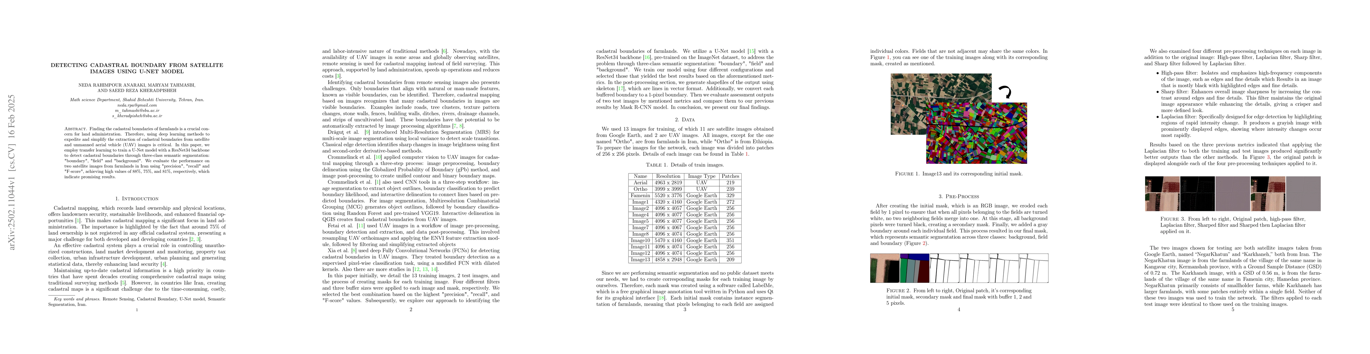 Thumbnail for Detecting Cadastral Boundary from Satellite Images Using U-Net model
