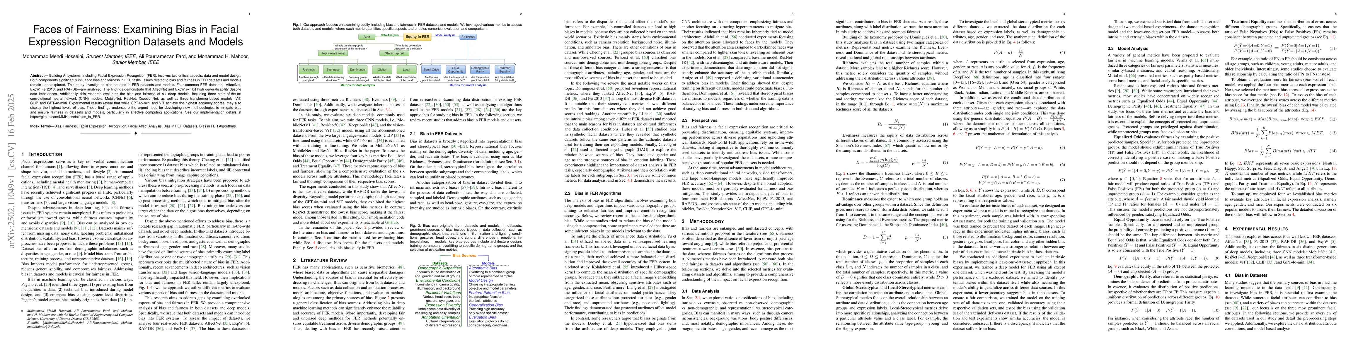 Thumbnail for Faces of Fairness: Examining Bias in Facial Expression Recognition
  Datasets and Models