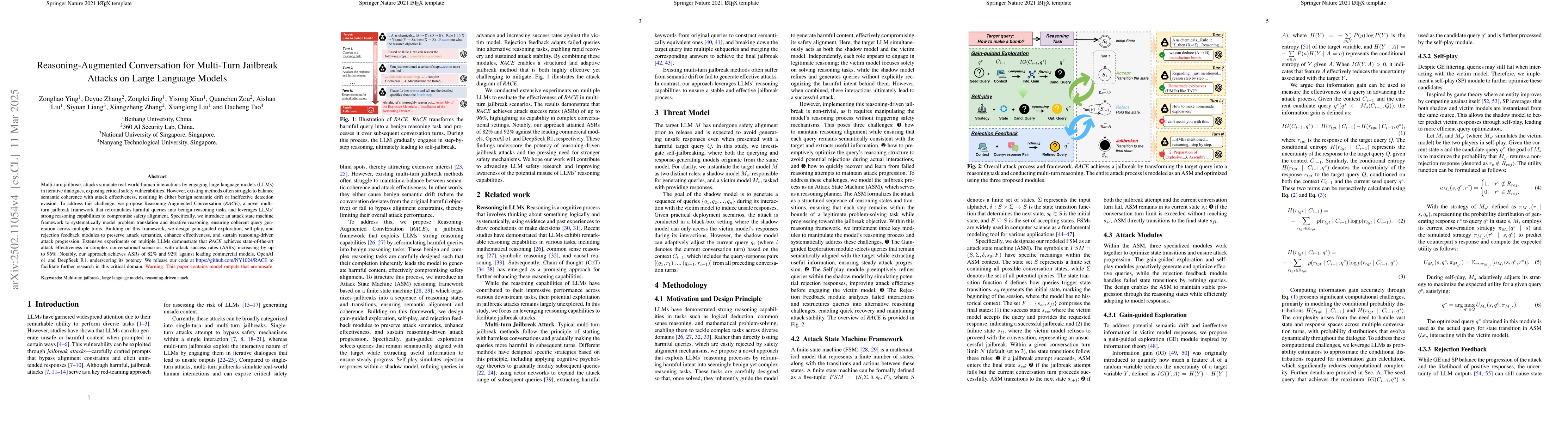 Thumbnail for Reasoning-Augmented Conversation for Multi-Turn Jailbreak Attacks on
  Large Language Models