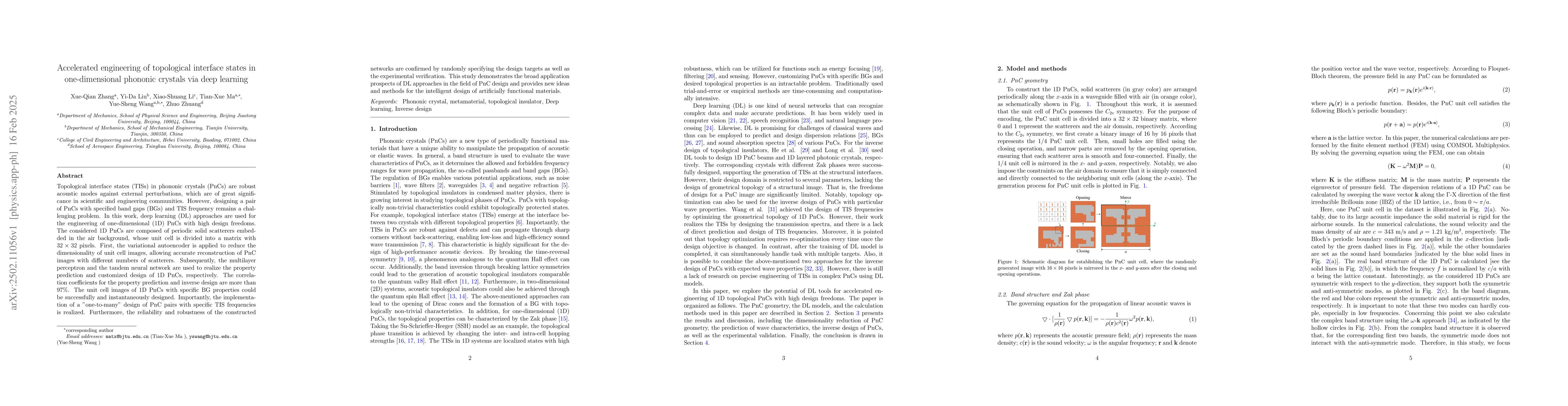 Thumbnail for Accelerated engineering of topological interface states in
  one-dimensional phononic crystals via deep learning