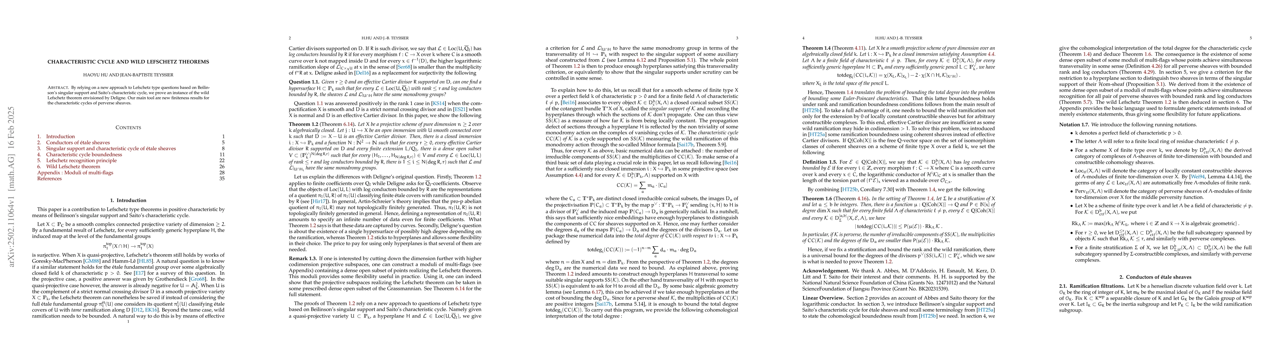 Thumbnail for Characteristic cycle and wild Lefschetz theorems