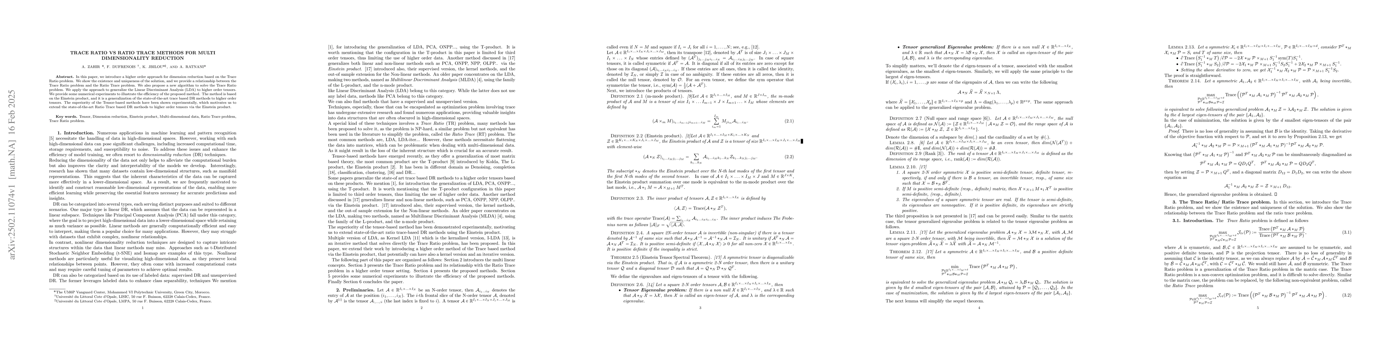 Thumbnail for Trace Ratio vs Ratio Trace methods for multi dimensionality reduction