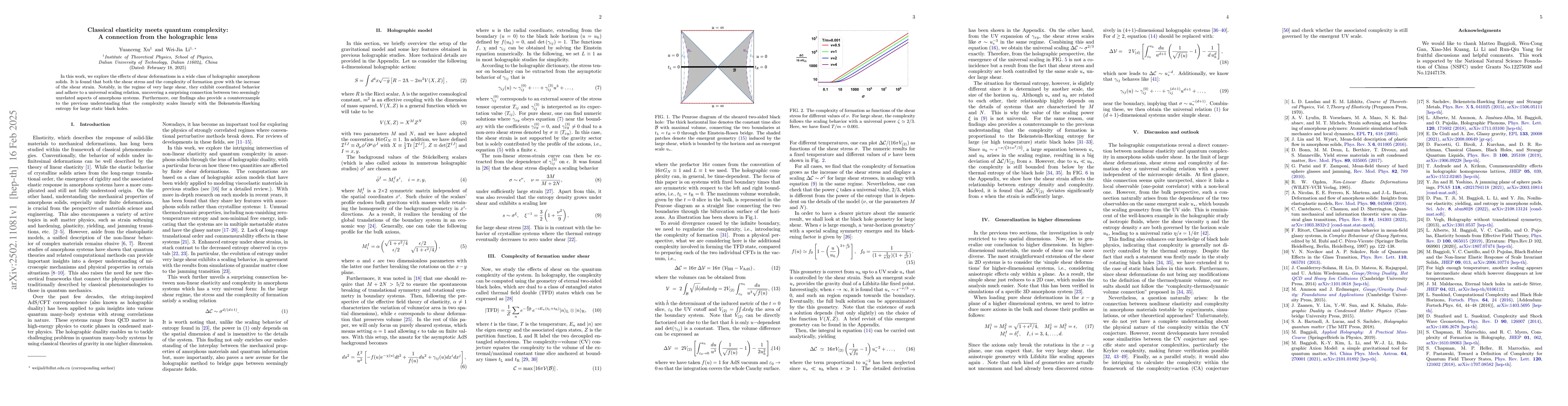 Thumbnail for Classical elasticity meets quantum complexity: A connection from the
  holographic lens