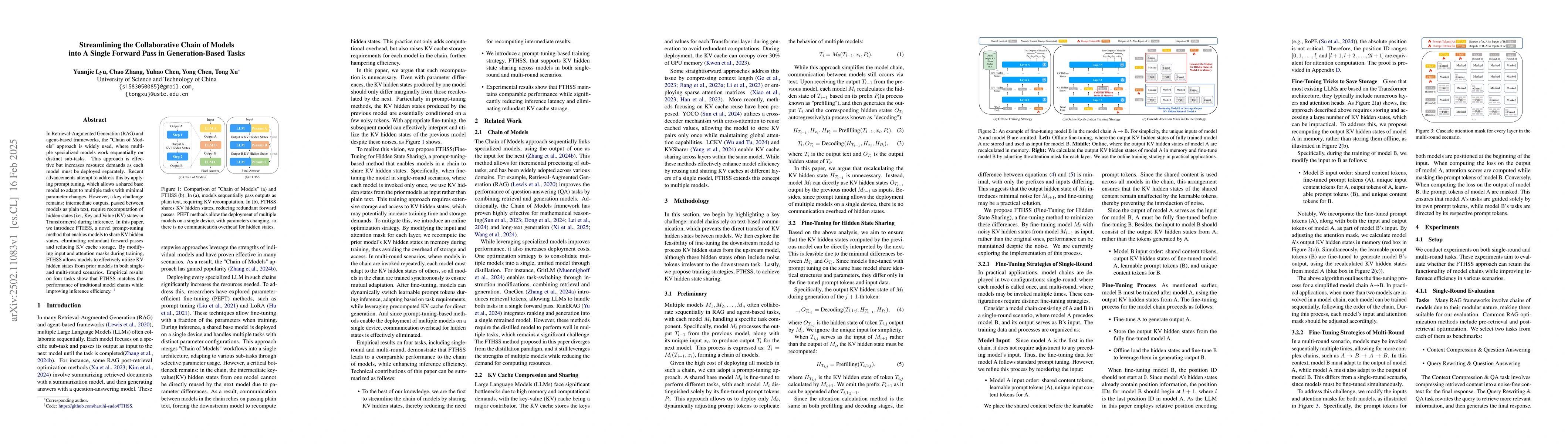 Thumbnail for Streamlining the Collaborative Chain of Models into A Single Forward
  Pass in Generation-Based Tasks