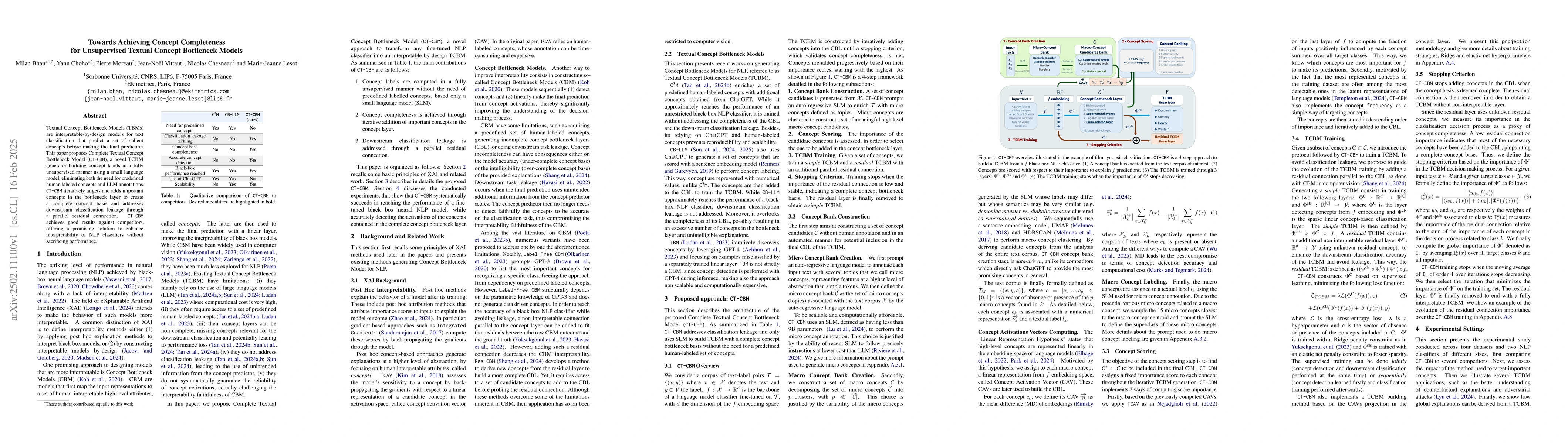 Thumbnail for Towards Achieving Concept Completeness for Unsupervised Textual Concept
  Bottleneck Models