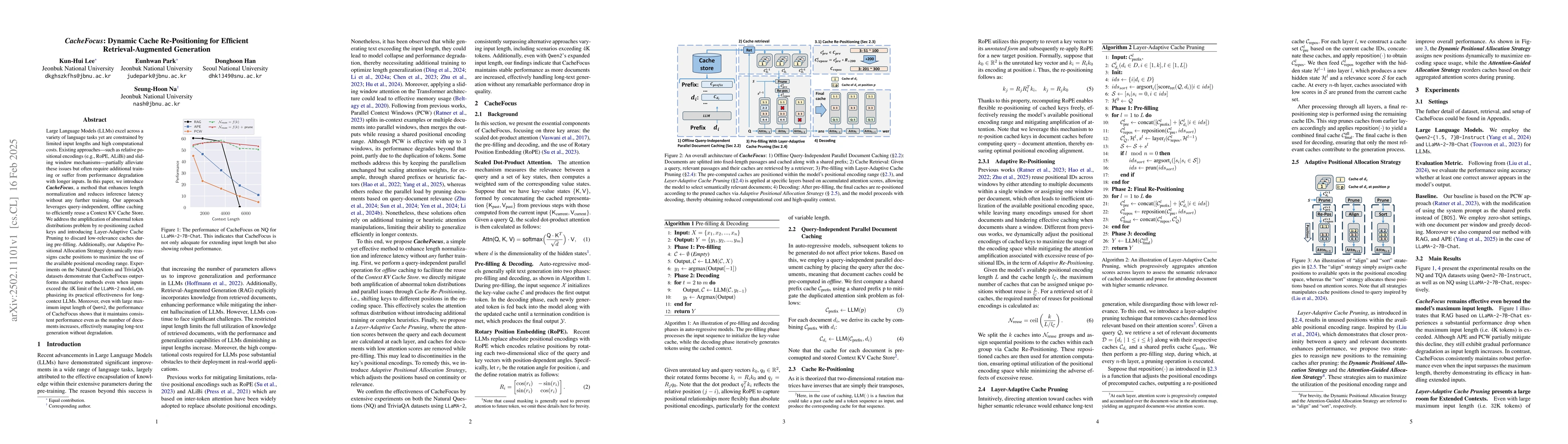 Thumbnail for CacheFocus: Dynamic Cache Re-Positioning for Efficient
  Retrieval-Augmented Generation