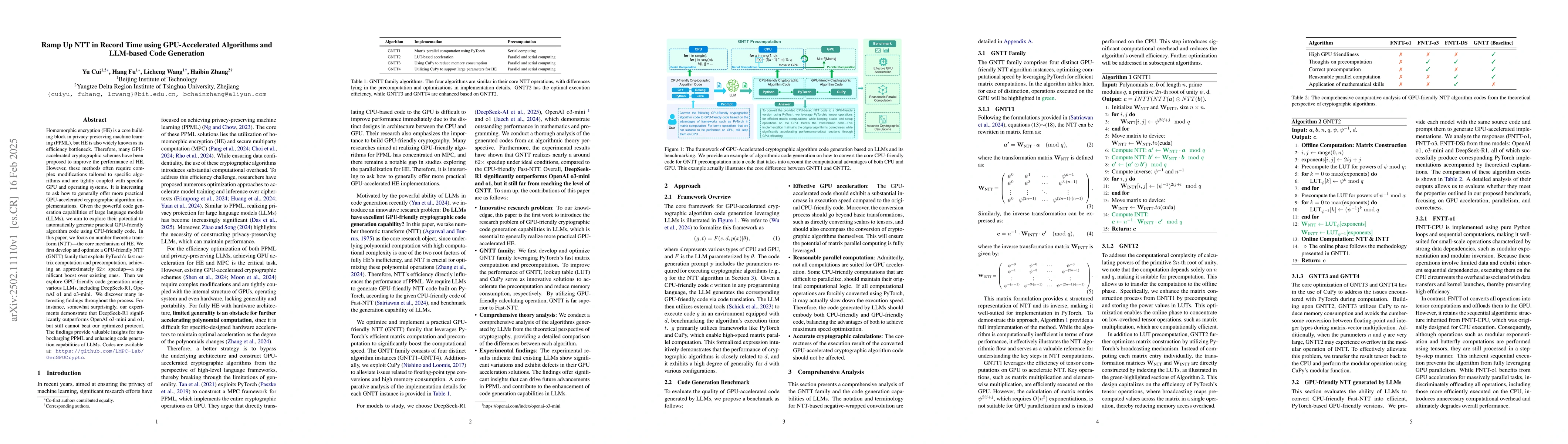 Thumbnail for Ramp Up NTT in Record Time using GPU-Accelerated Algorithms and
  LLM-based Code Generation