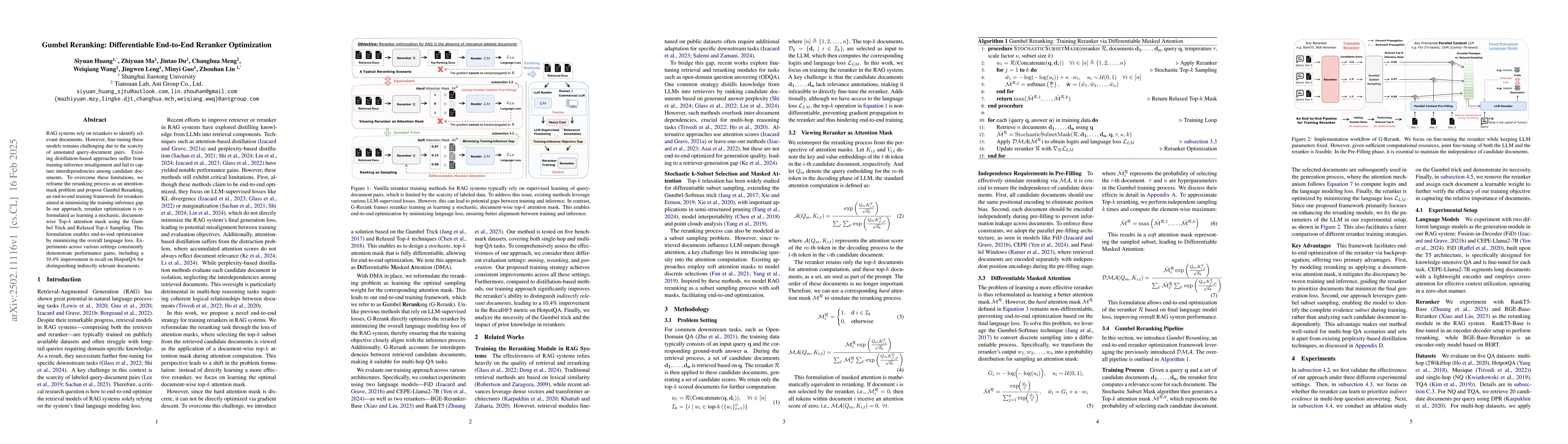 Thumbnail for Gumbel Reranking: Differentiable End-to-End Reranker Optimization