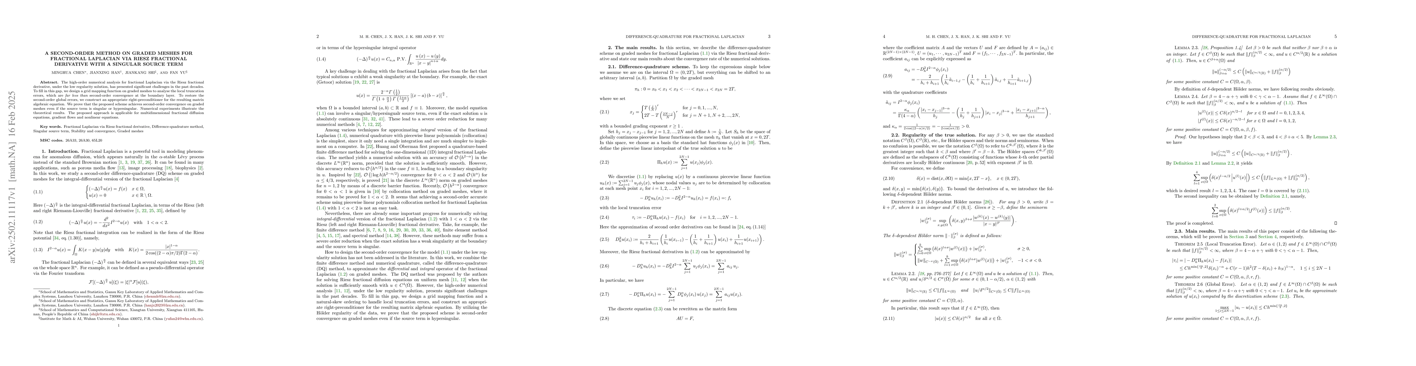 Thumbnail for A Second-order method on graded meshes for fractional Laplacian via
  Riesz fractional derivative with a singular source term