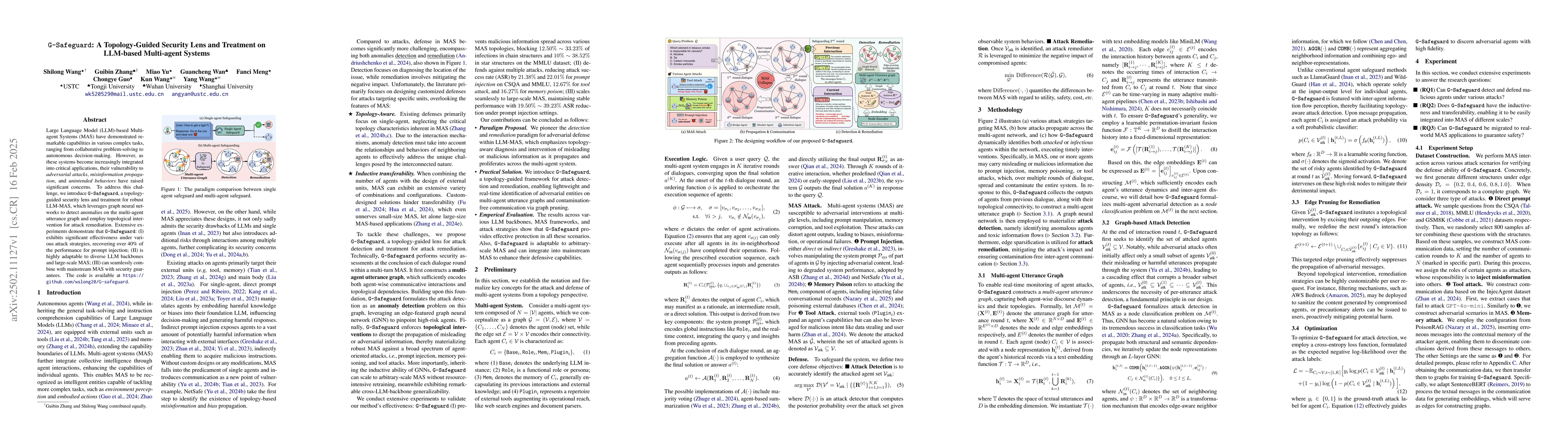 Thumbnail for G-Safeguard: A Topology-Guided Security Lens and Treatment on LLM-based
  Multi-agent Systems