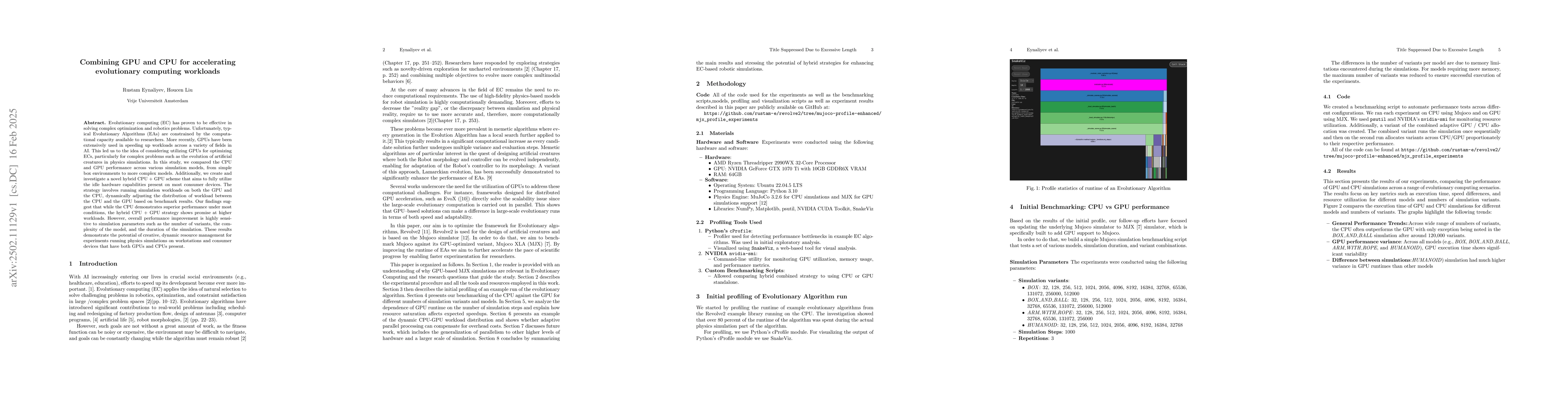 Thumbnail for Combining GPU and CPU for accelerating evolutionary computing workloads