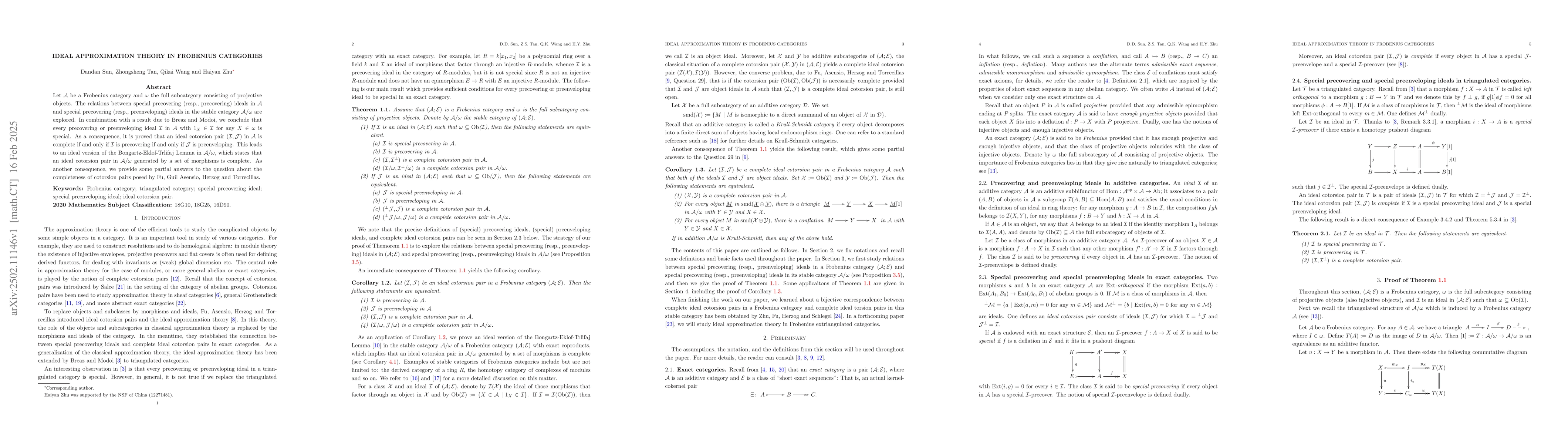 Thumbnail for Ideal approximation theory in Frobenius categories