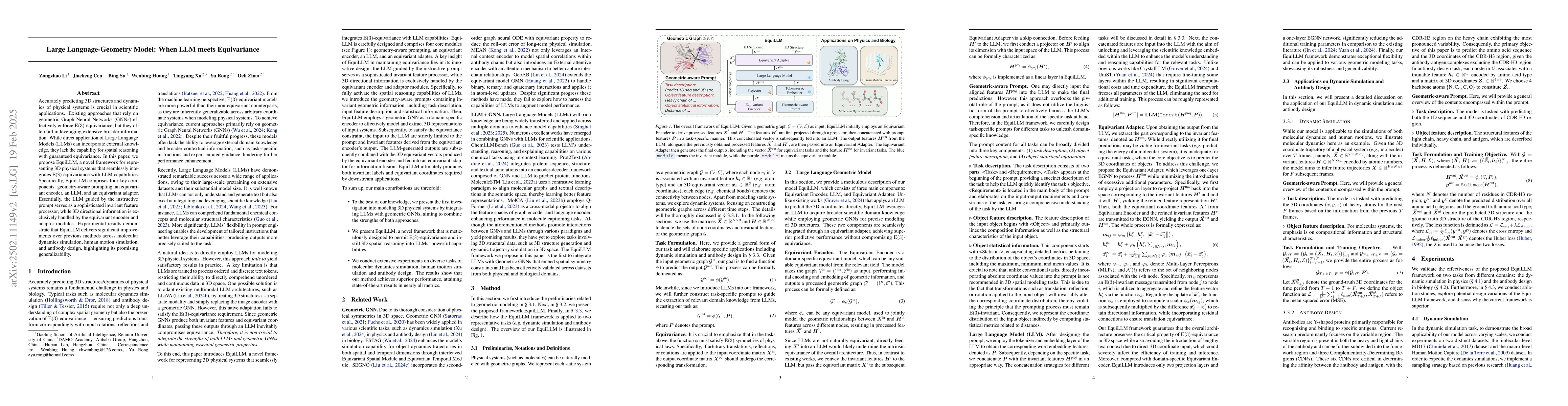 Thumbnail for Large Language-Geometry Model: When LLM meets Equivariance