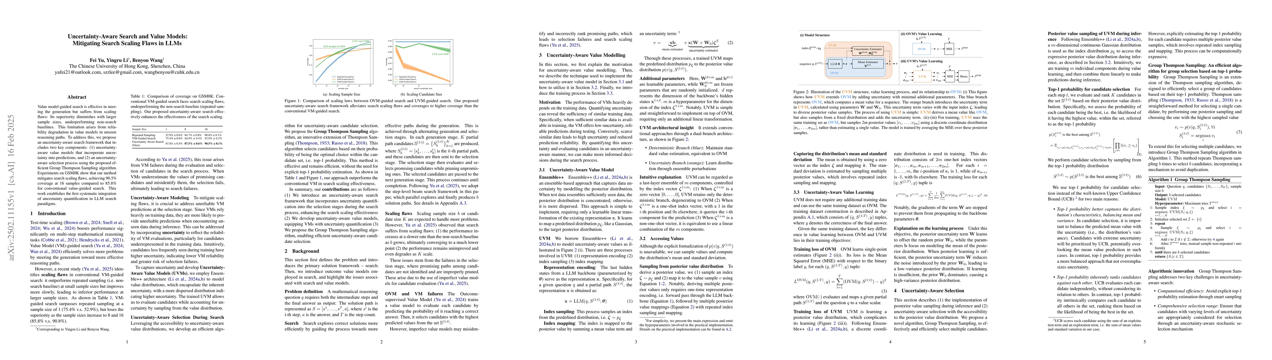 Thumbnail for Uncertainty-Aware Search and Value Models: Mitigating Search Scaling
  Flaws in LLMs