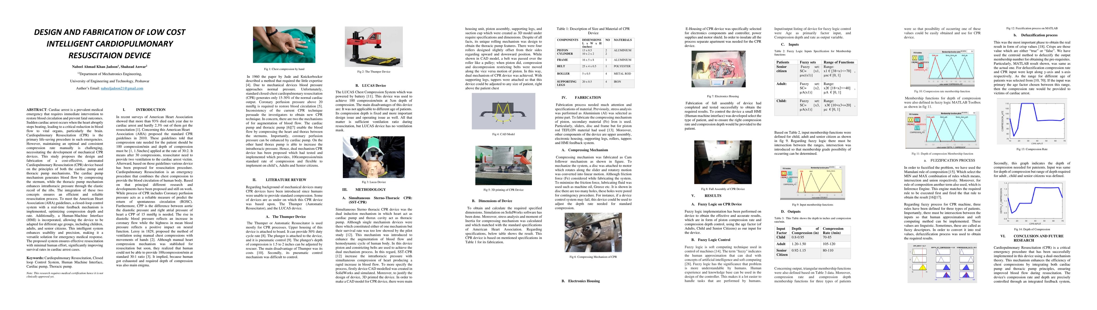 Thumbnail for Design and Fabrication of Low Cost Cardiopulmonary Resuscitaion Device |
  A Novel Mechatronics System