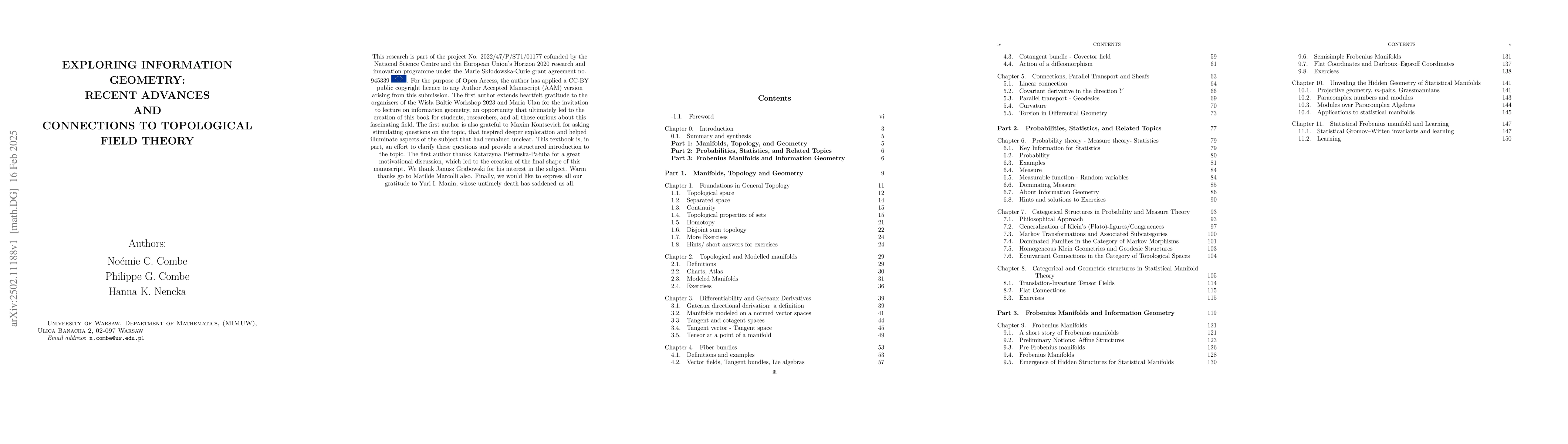 Thumbnail for Exploring information geometry: Recent Advances and Connections to
  Topological Field Theory