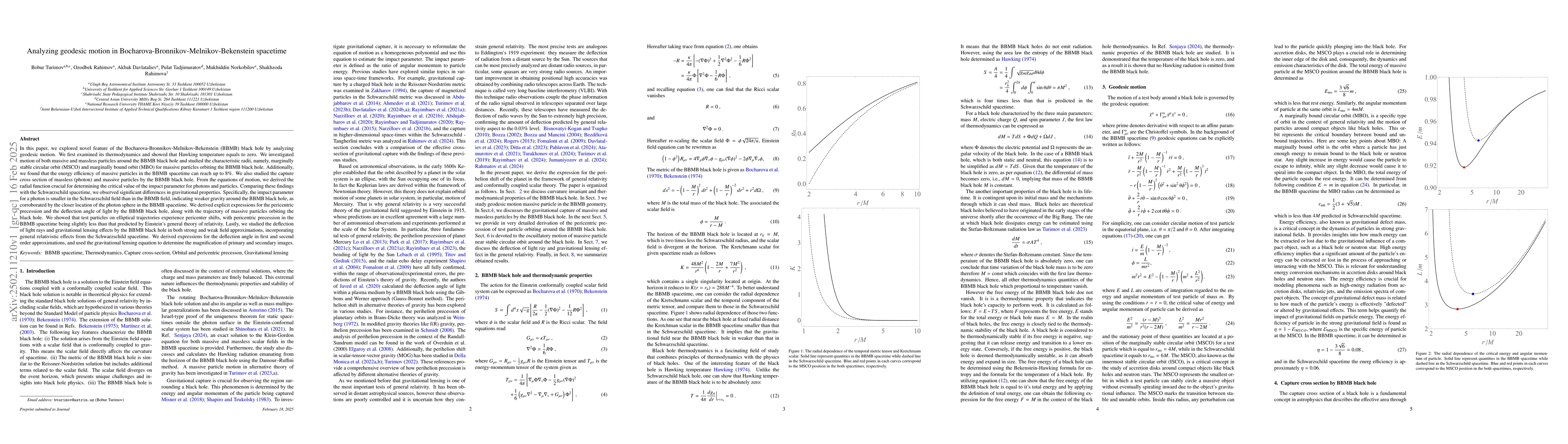 Thumbnail for Analysing geodesic motion in Bocharova-Bronnikov-Melnikov-Bekenstein
  spacetime