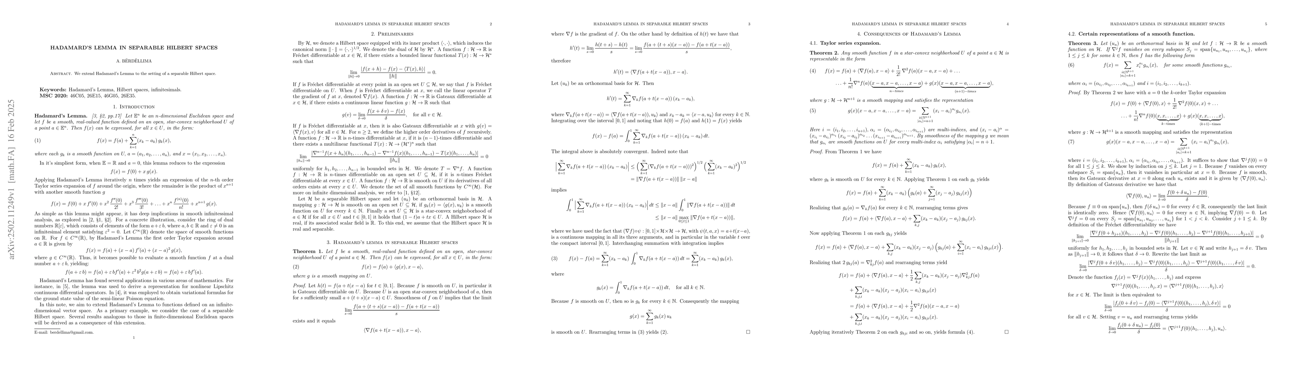Thumbnail for Hadamard's lemma in separable Hilbert spaces