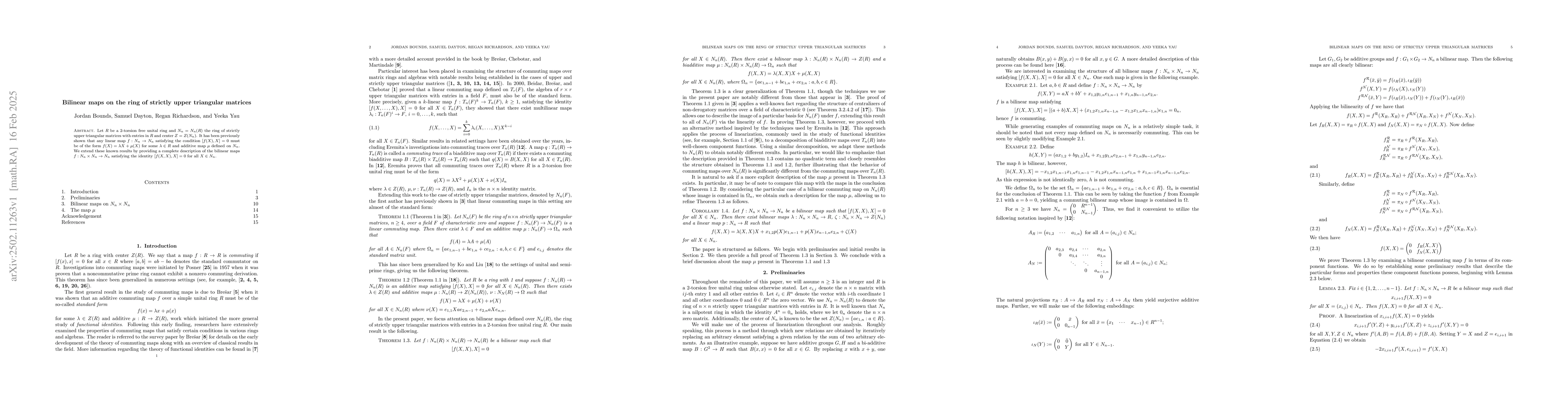 Thumbnail for Bilinear maps on the ring of strictly upper triangular matrices