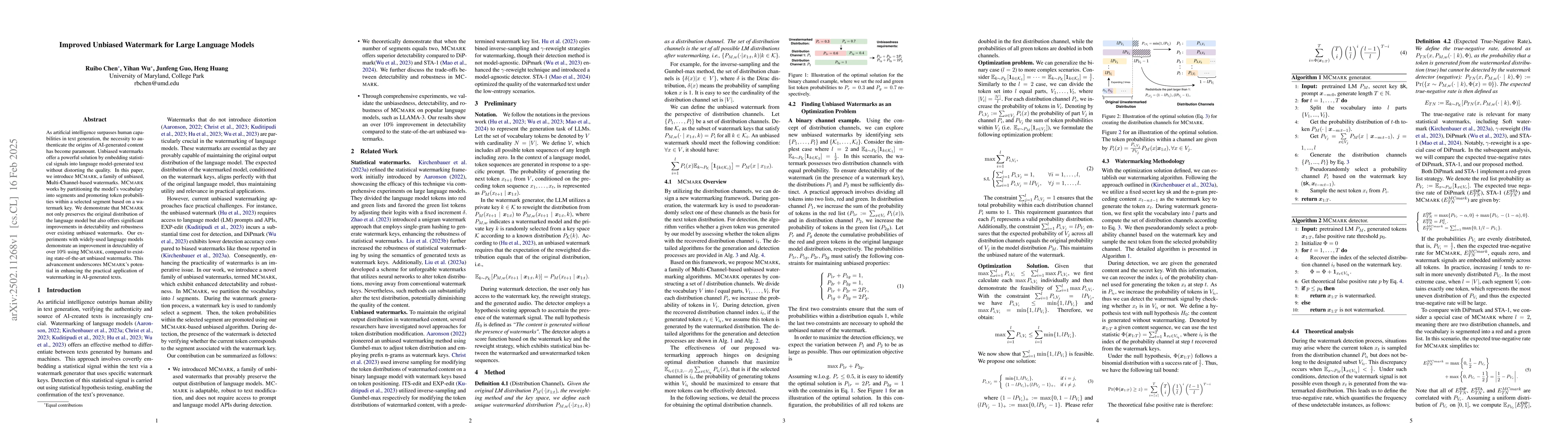 Thumbnail for Improved Unbiased Watermark for Large Language Models