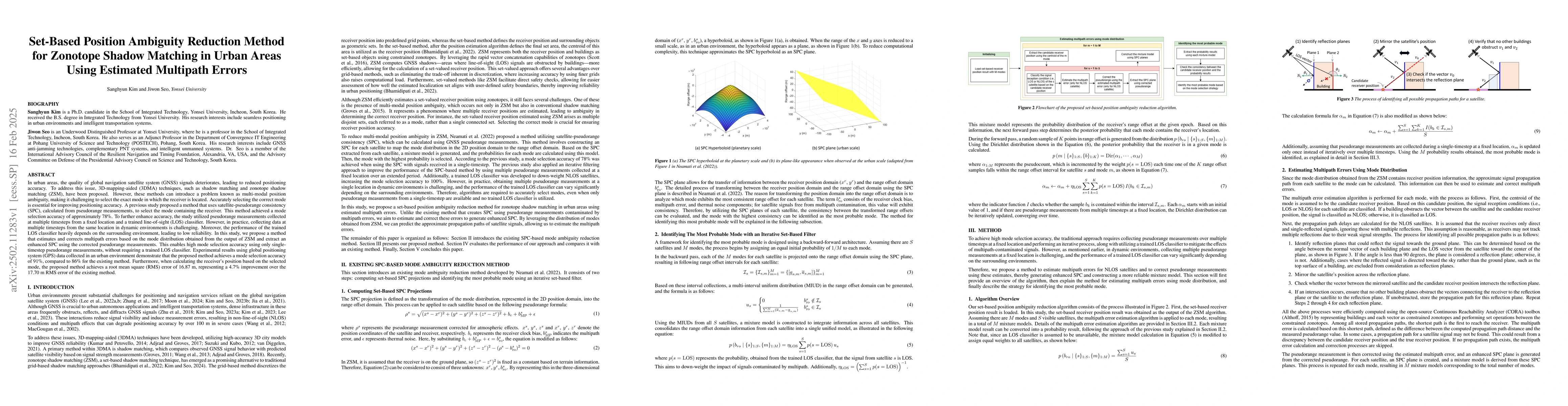 Thumbnail for Set-Based Position Ambiguity Reduction Method for Zonotope Shadow
  Matching in Urban Areas Using Estimated Multipath Errors