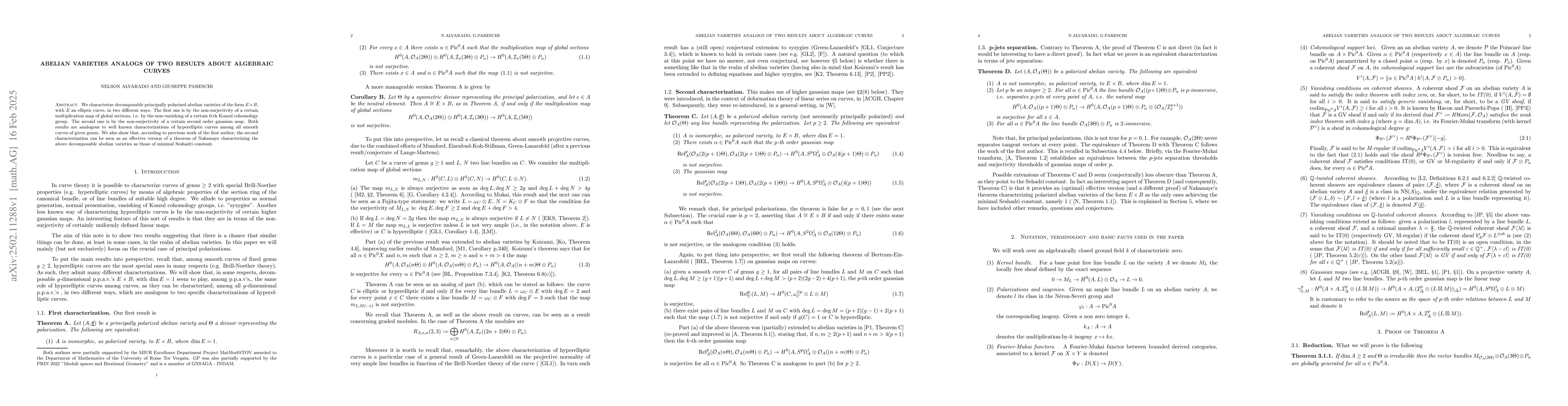 Thumbnail for Abelian varieties analogs of two results about algebraic curves