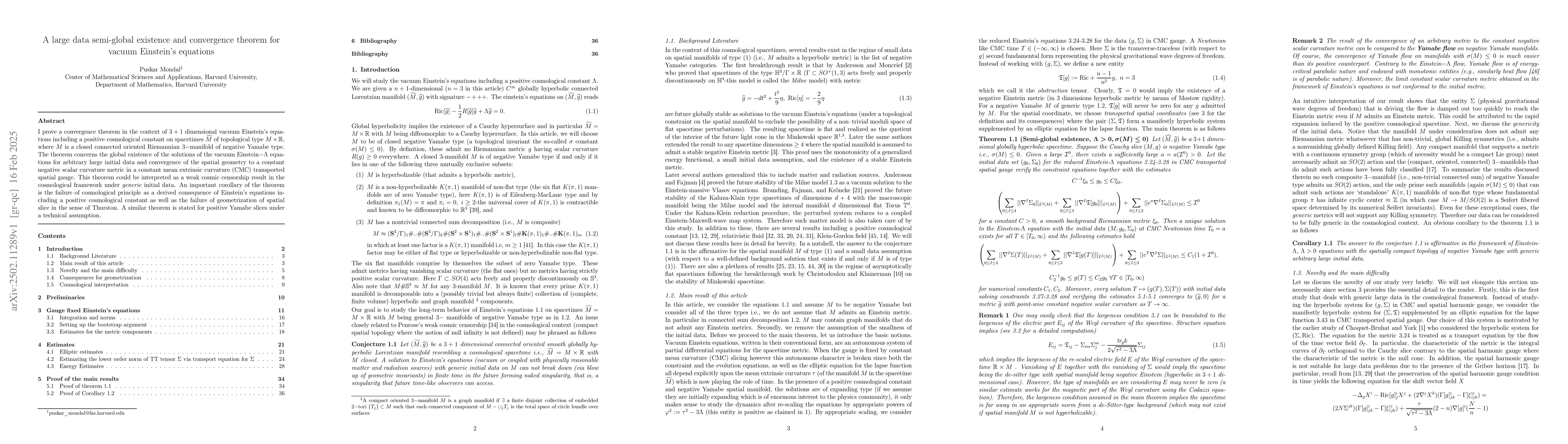 Thumbnail for A large data semi-global existence and convergence theorem for vacuum
  Einstein's equations