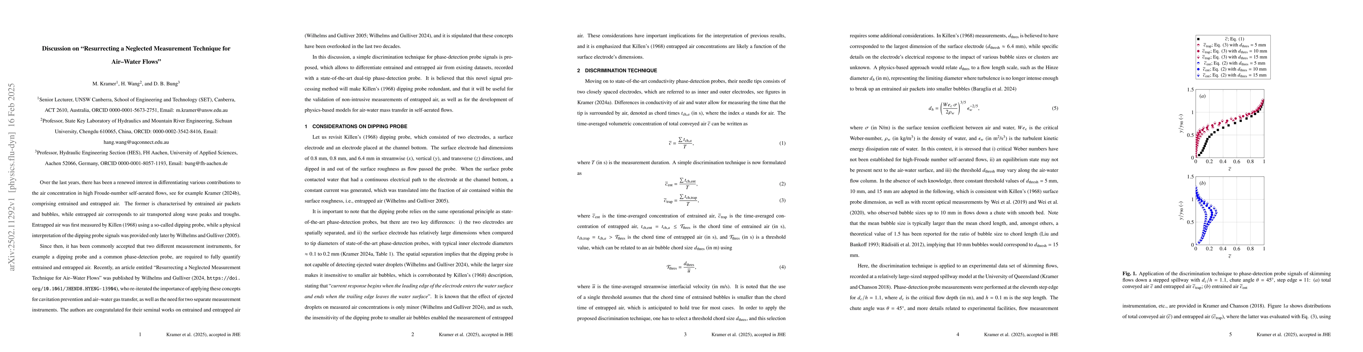 Thumbnail for Discussion on "Resurrecting a Neglected Measurement Technique for
  Air-Water Flows"