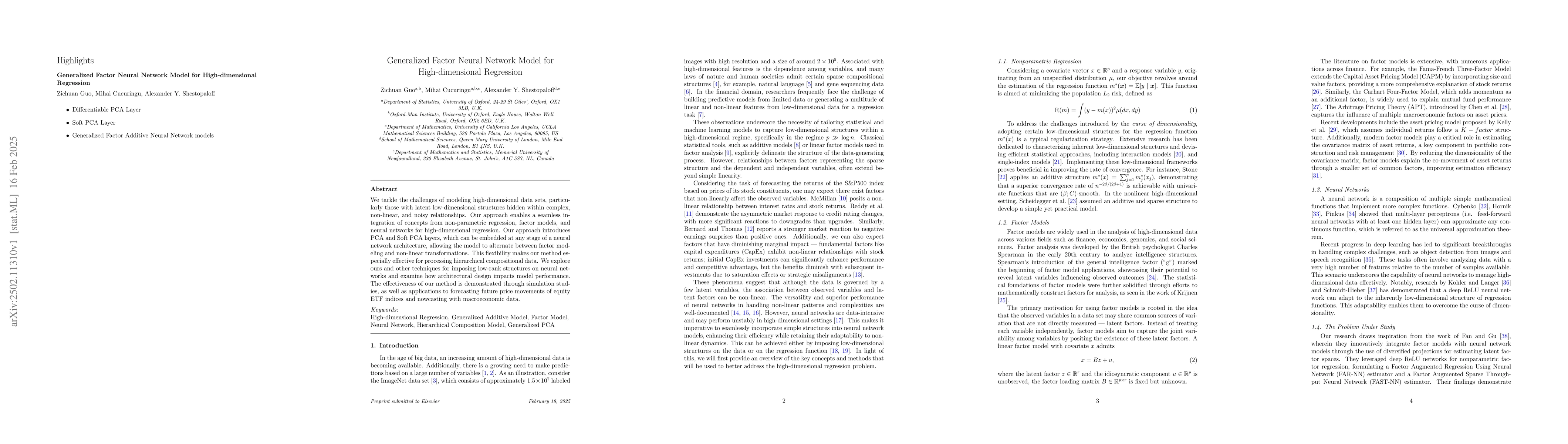 Thumbnail for Generalized Factor Neural Network Model for High-dimensional Regression
