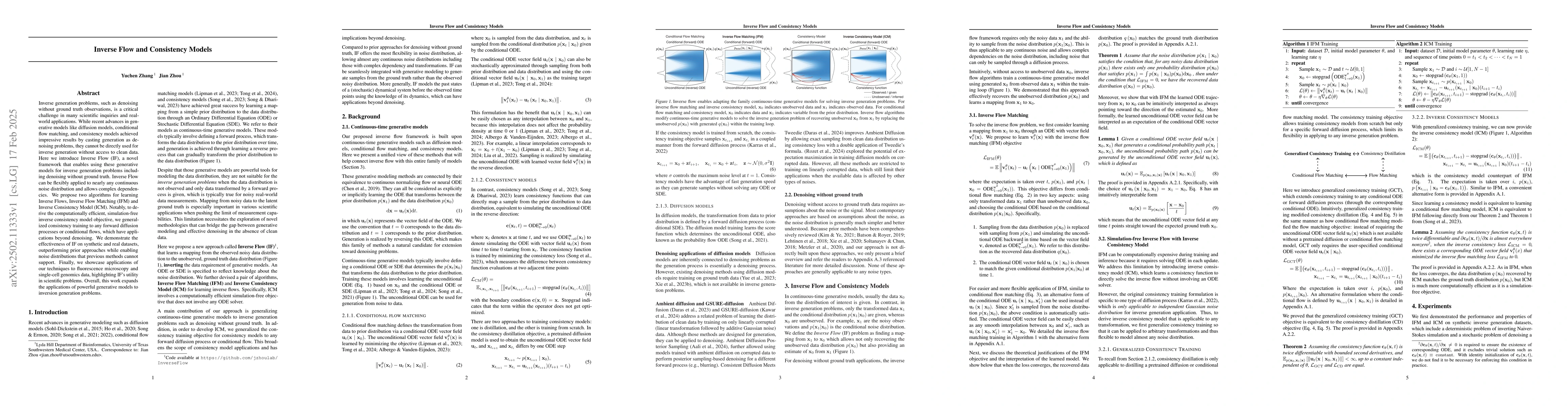 Thumbnail for Inverse Flow and Consistency Models